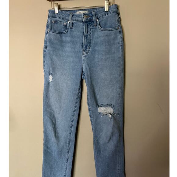 Madewell The Perfect Vintage Tapered Leg Jeans Light Wash Blue Women's Size 25 - Picture 4 of 9